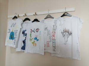 Picture of tshirts designed by clients